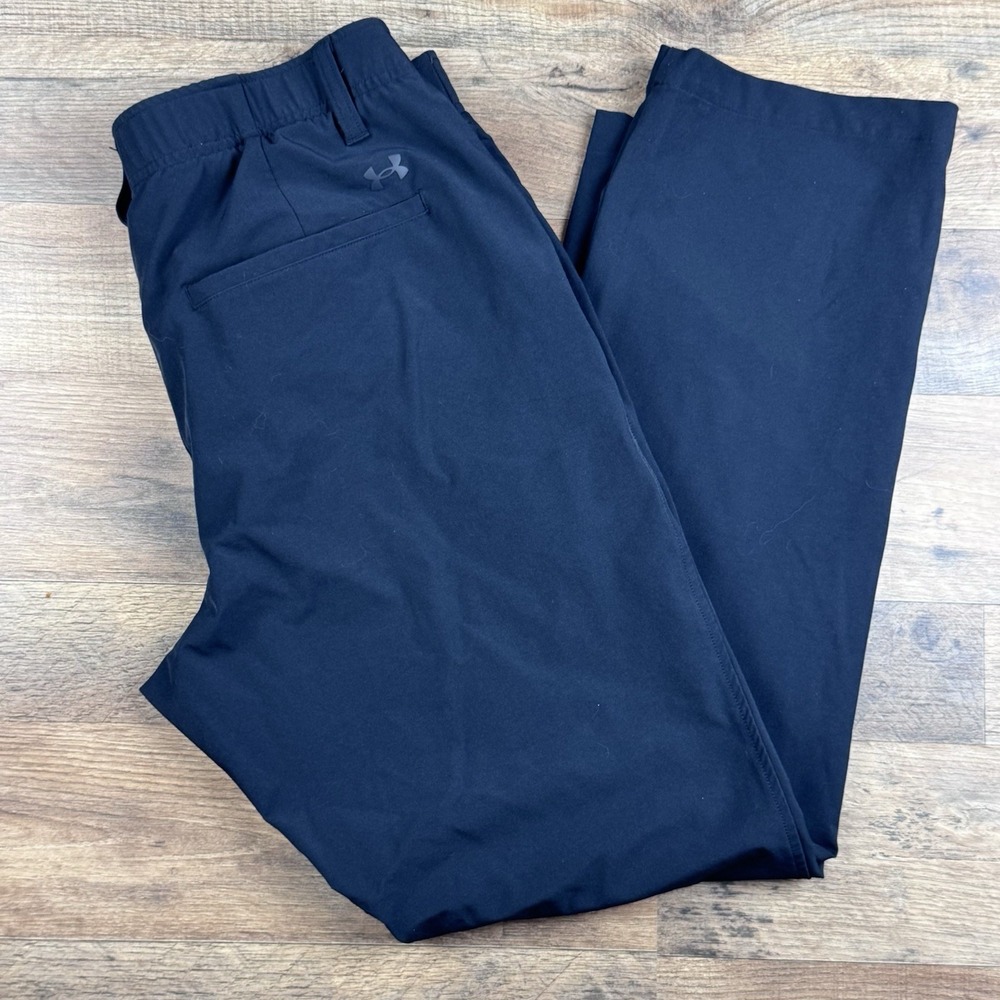 Under Armour Match Play Golf Pants 34x30 Black Performance Chino Trousers